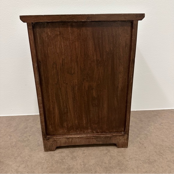 Vintage Rustic Primitive 2 Drawer Spice Rack Countertop Apothecary Cabinet Wood - Picture 16 of 16